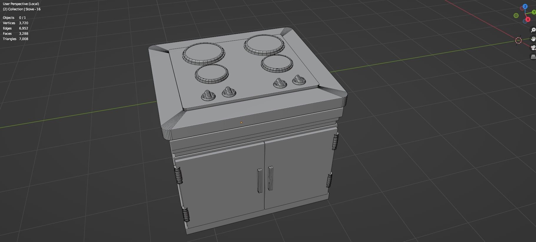 Low Poly 20 Gas Stoves Pack - Game Ready - Untextured Low-poly 3D model_14