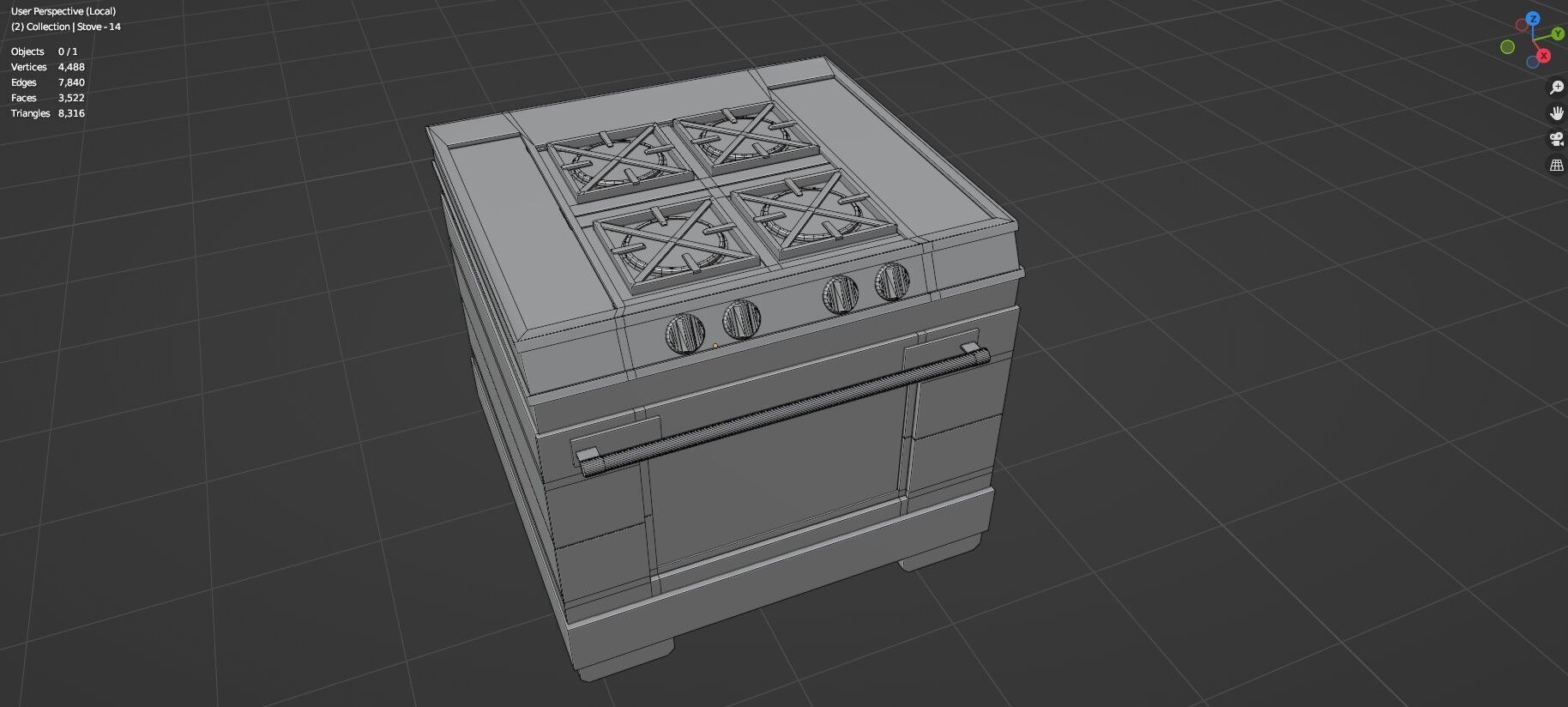 Low Poly 20 Gas Stoves Pack - Game Ready - Untextured Low-poly 3D model_12