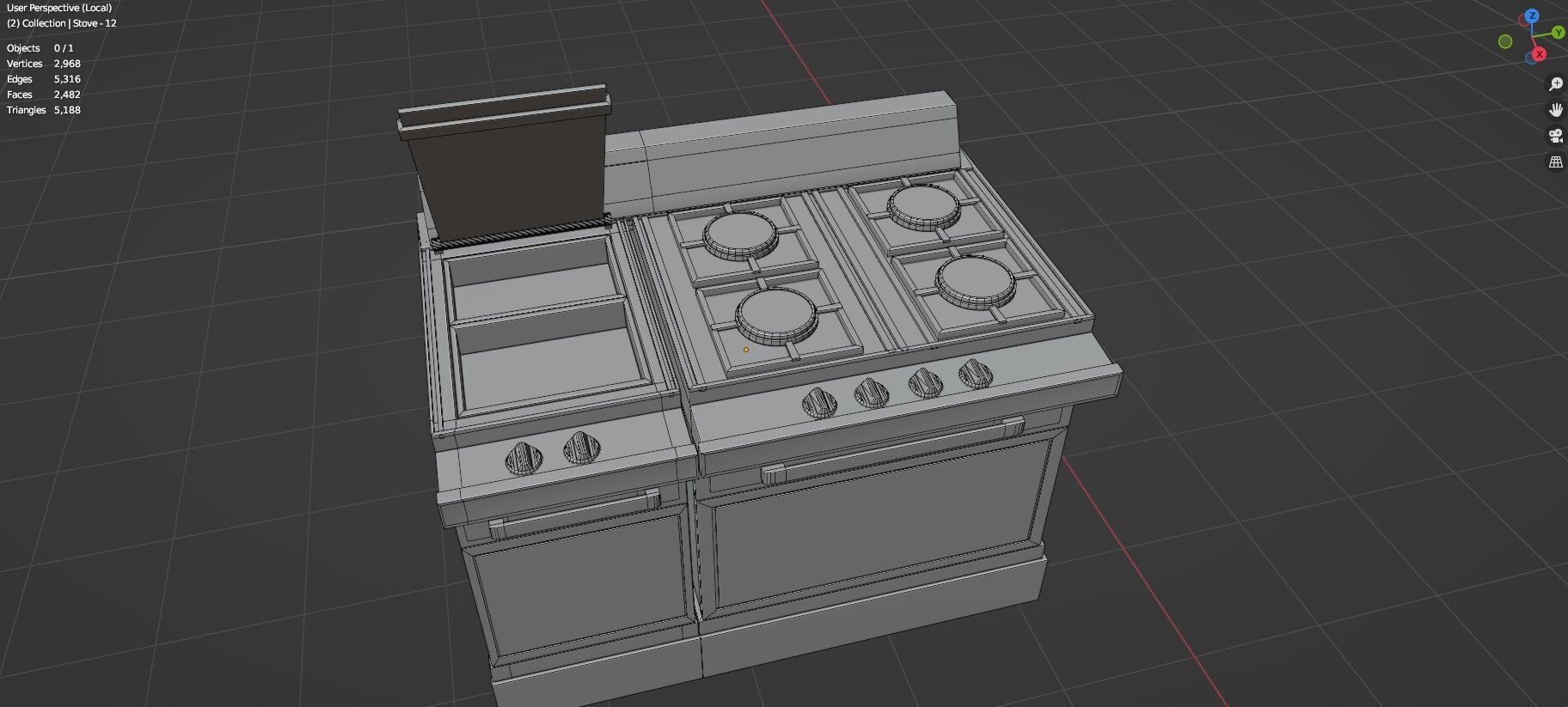 Low Poly 20 Gas Stoves Pack - Game Ready - Untextured Low-poly 3D model_10