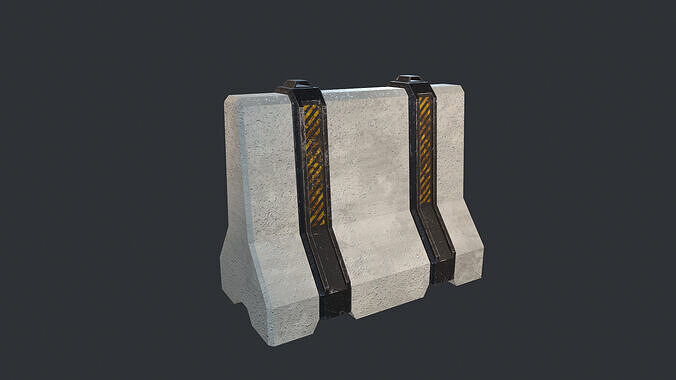 Scifi Concrete Barrier Low-poly 3D model