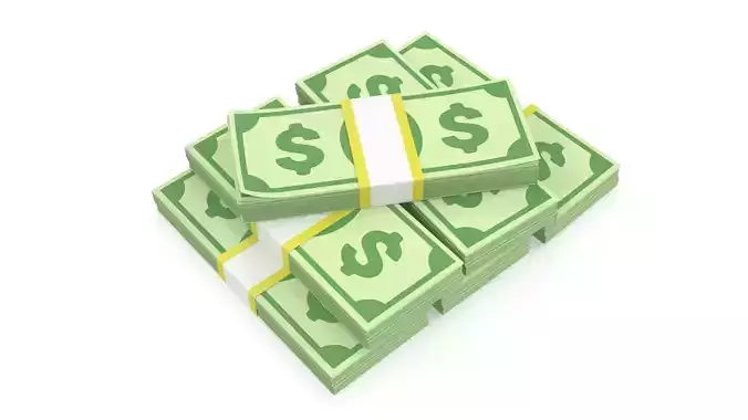 stylized wad of money 3D model