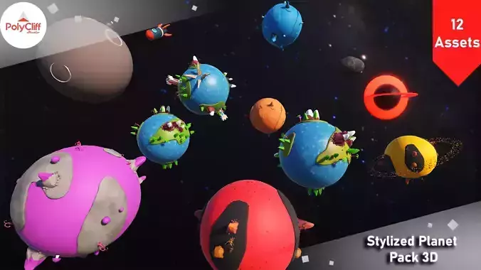 Stylized Planet Pack 3D