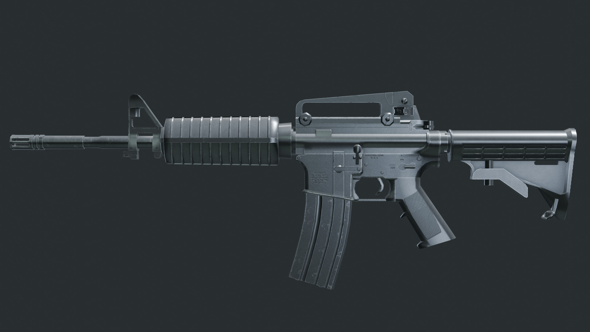 M4A1 game-ready 3D model_2