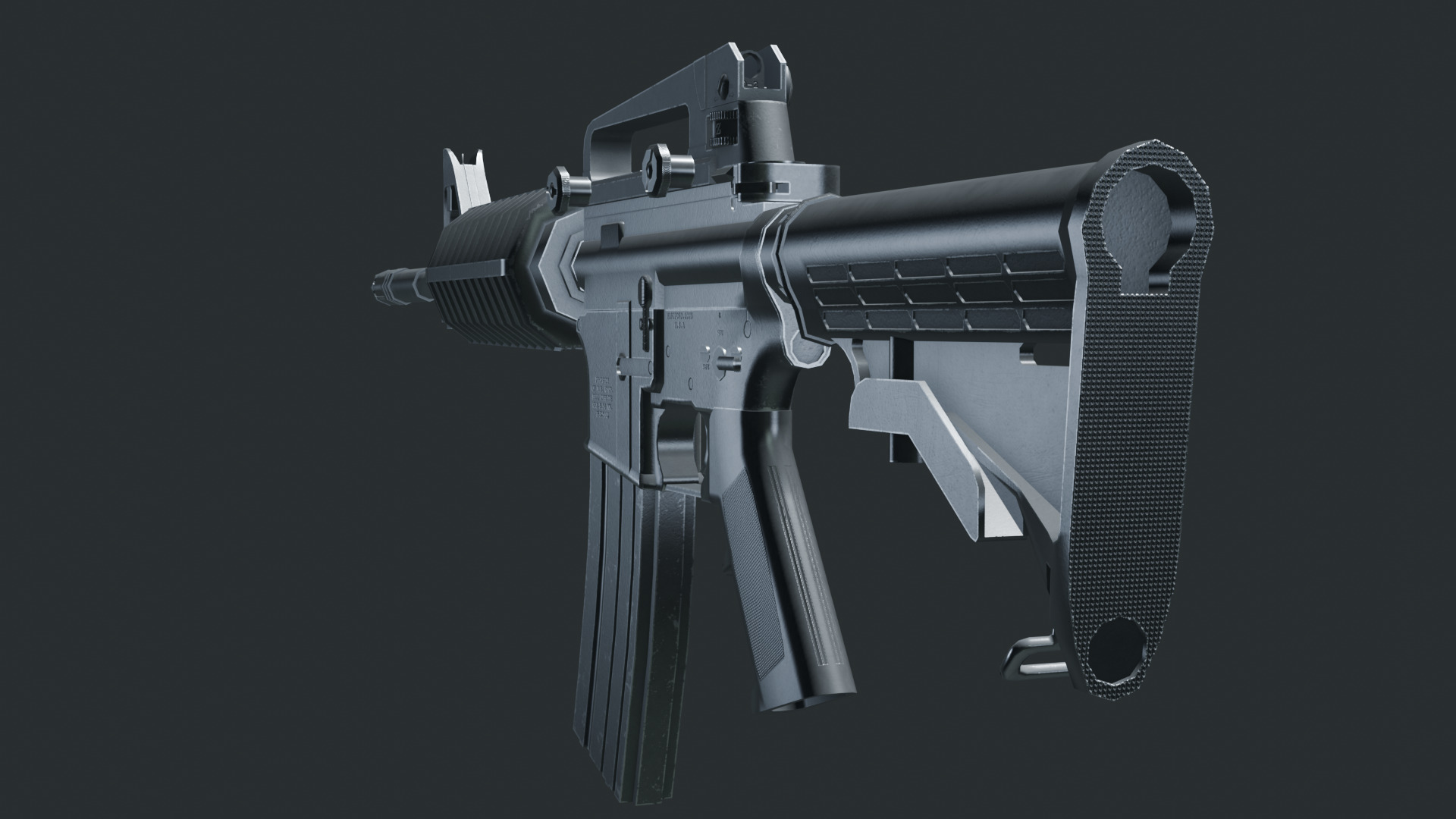 M4A1 game-ready 3D model_4