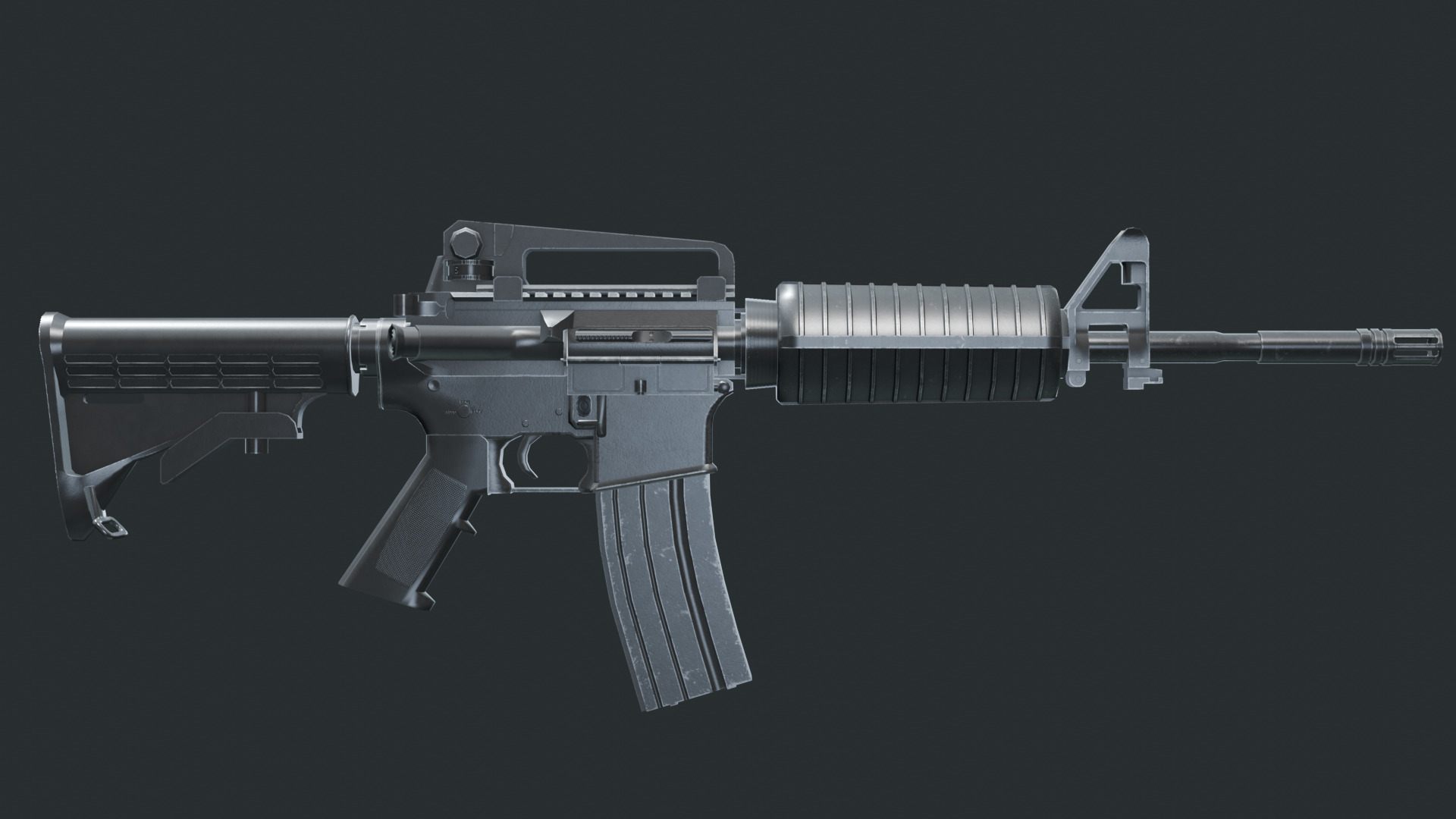 M4A1 game-ready 3D model_3