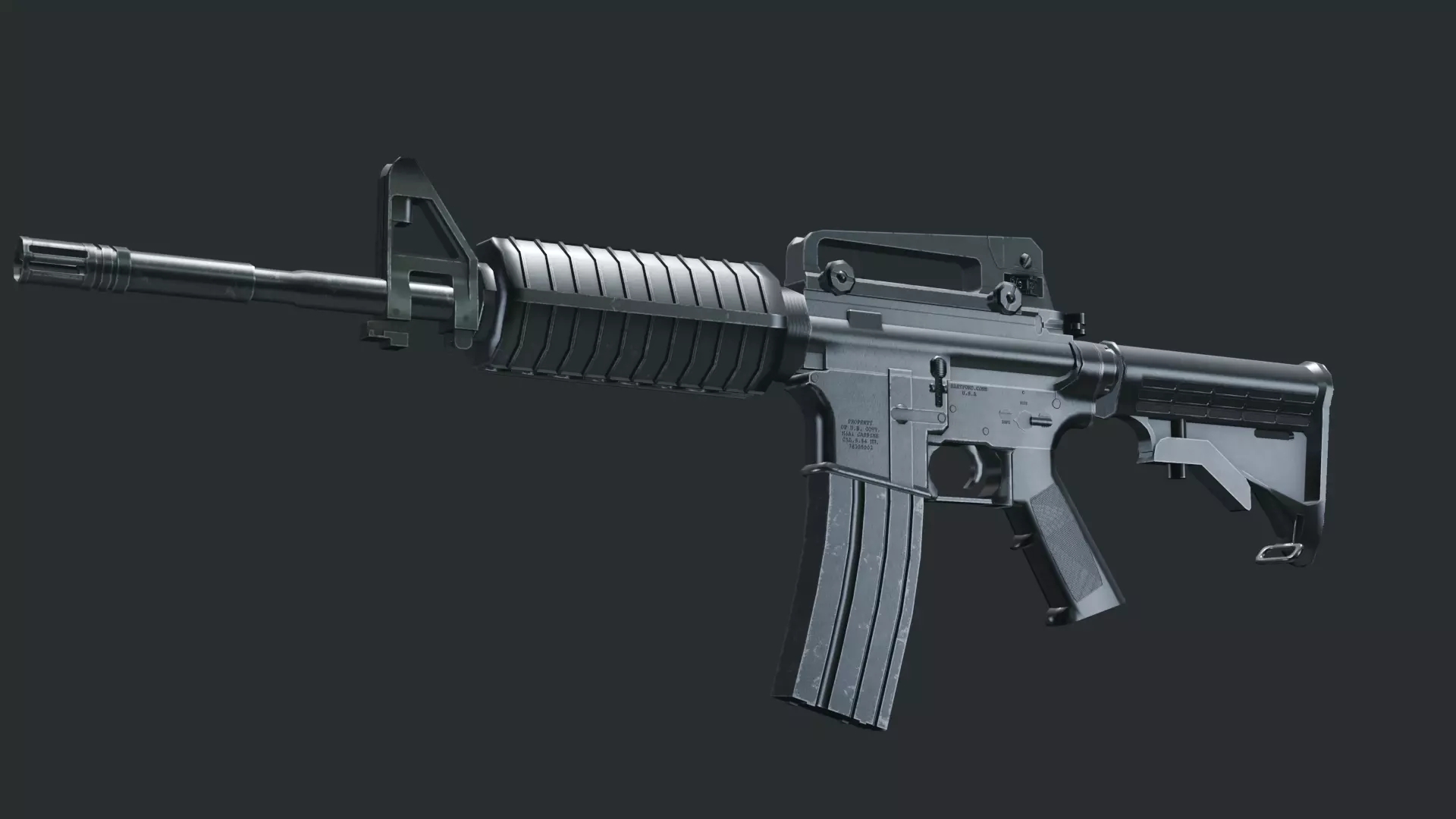 M4A1 game-ready 3D model_0
