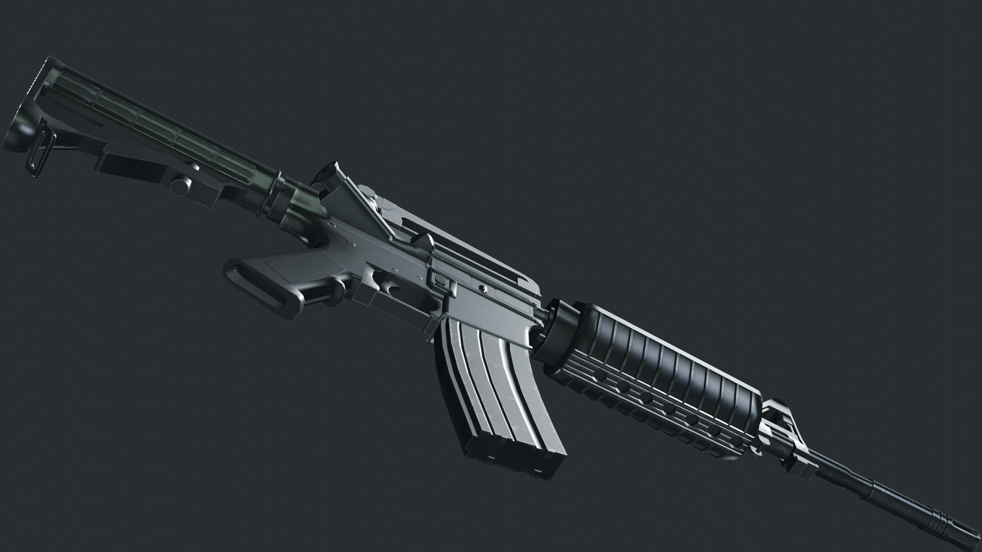 M4A1 game-ready 3D model_7