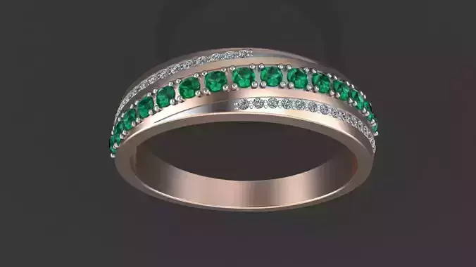 Womens diamond track ring  for CNC or 3D print model