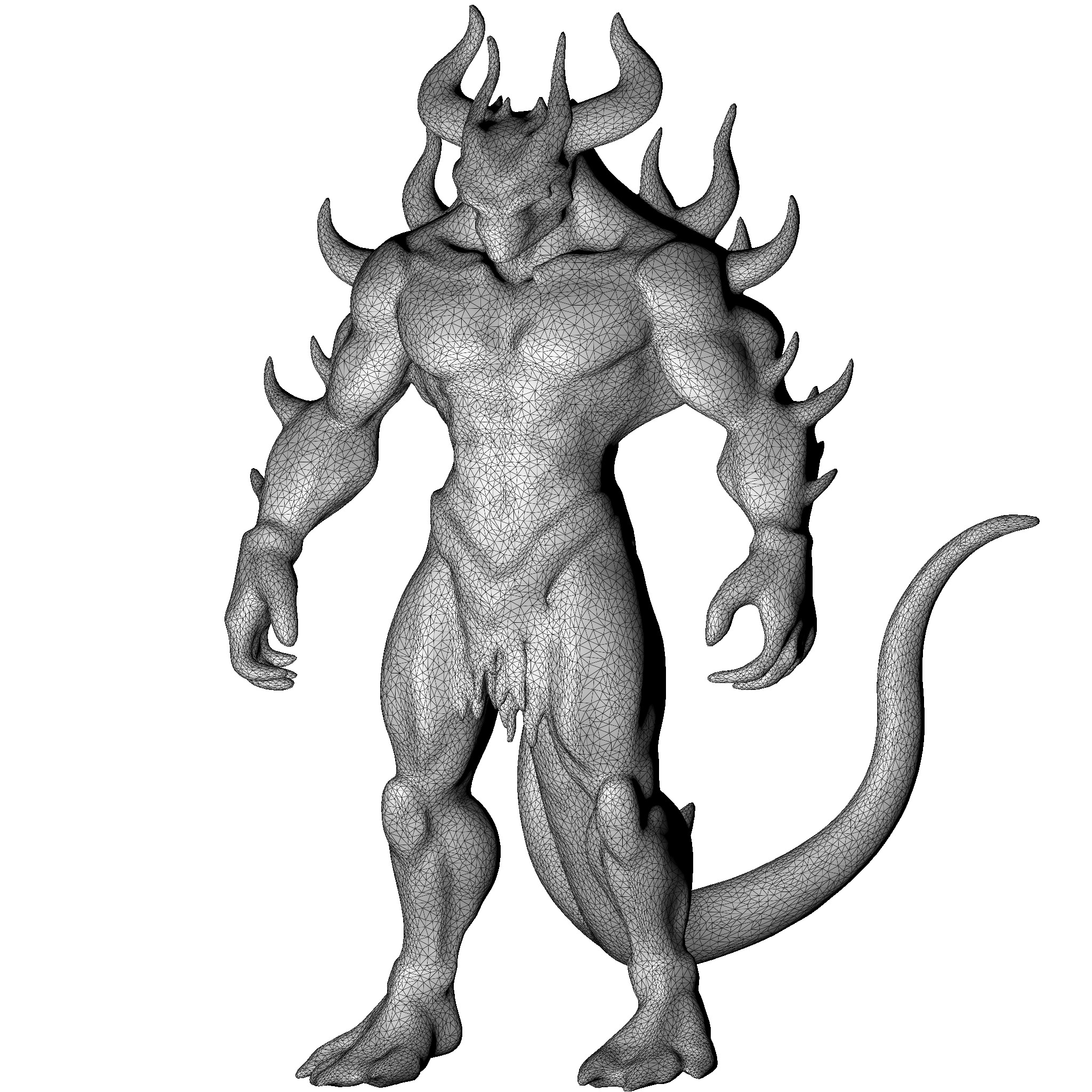 Luminous Crystal Dragon Statue 3D print model_8