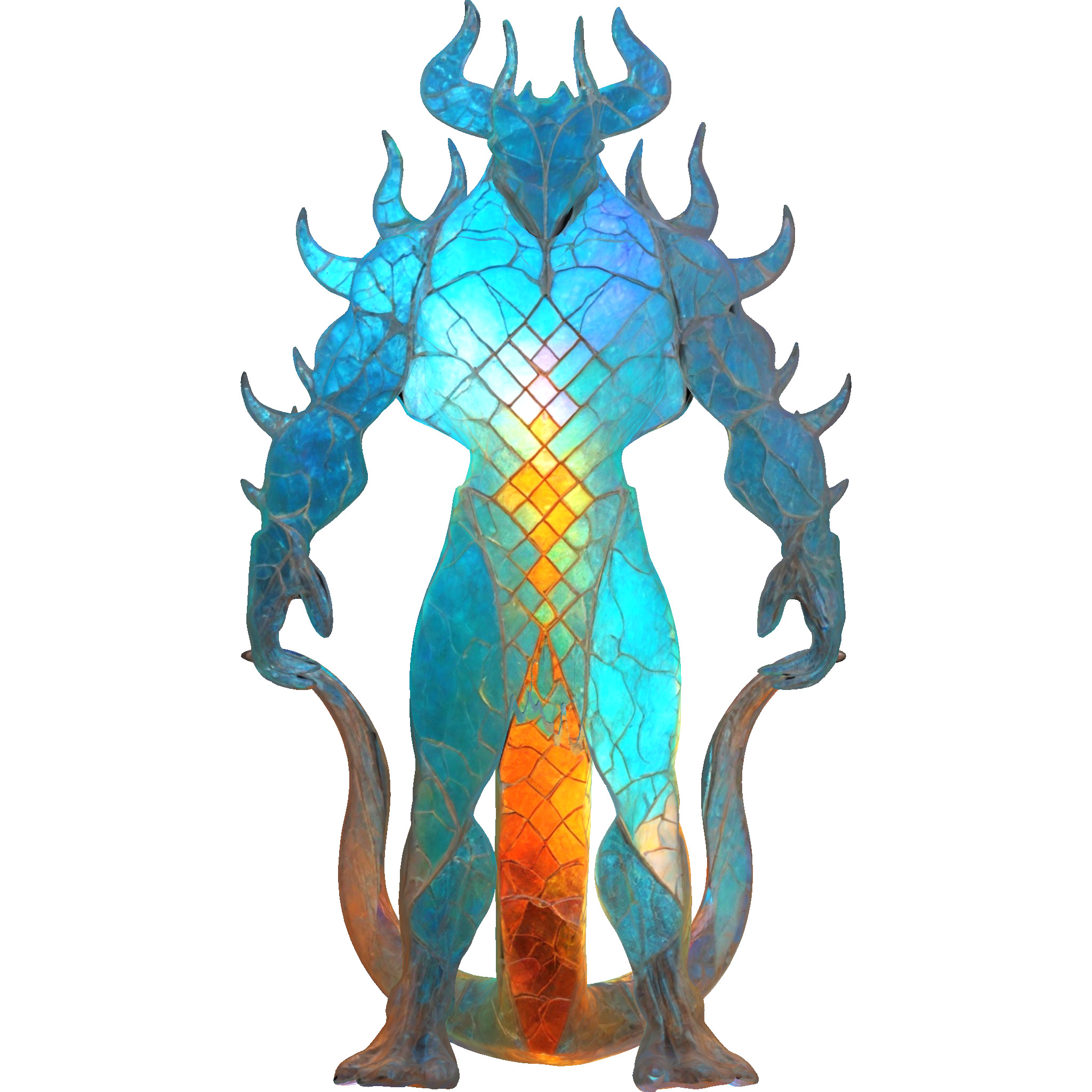 Luminous Crystal Dragon Statue 3D print model_3