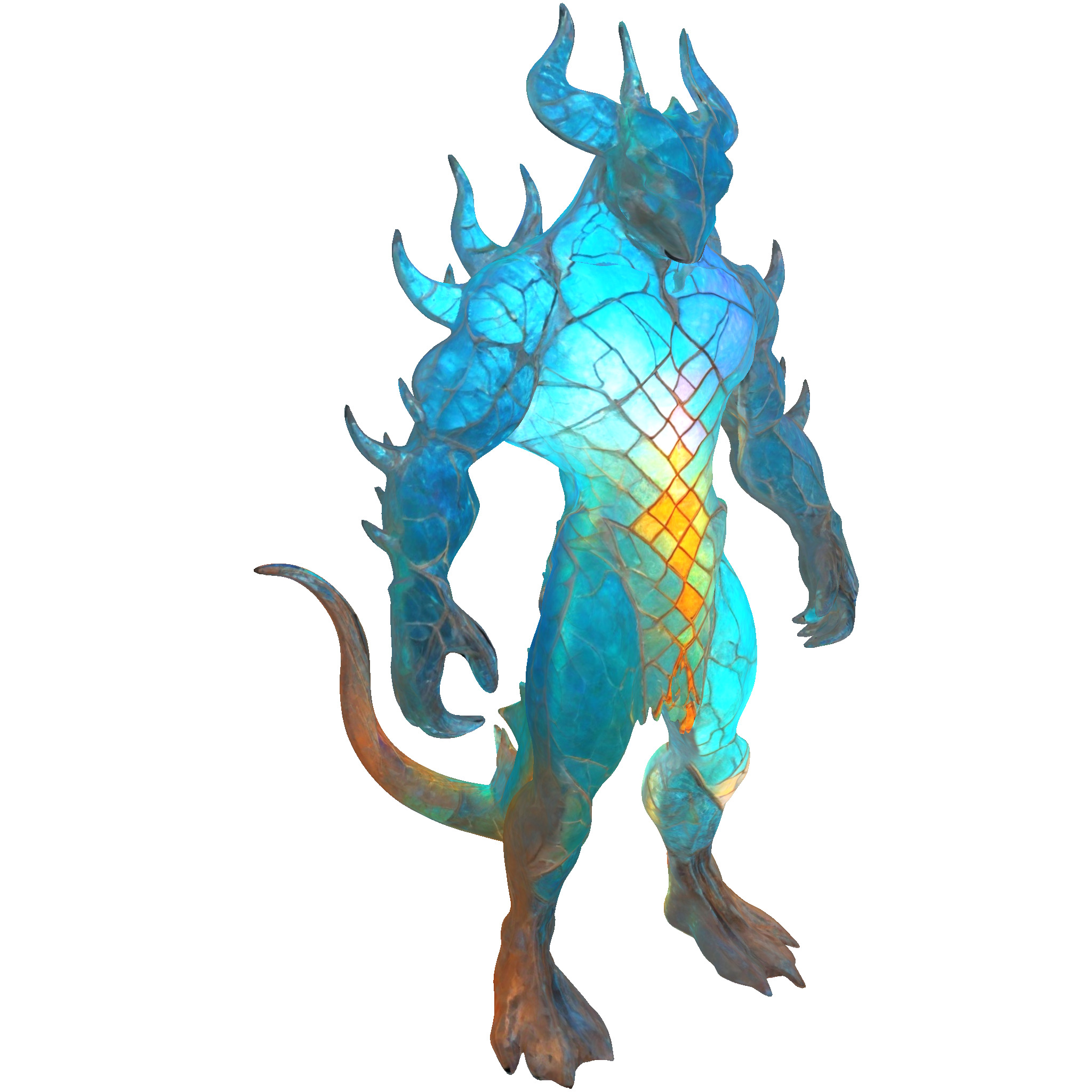 Luminous Crystal Dragon Statue 3D print model_1