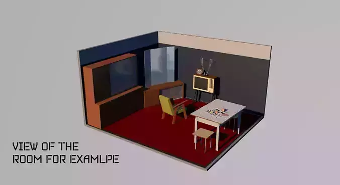 LowPoly Soviet Vibe Furniture Low-poly 3D model