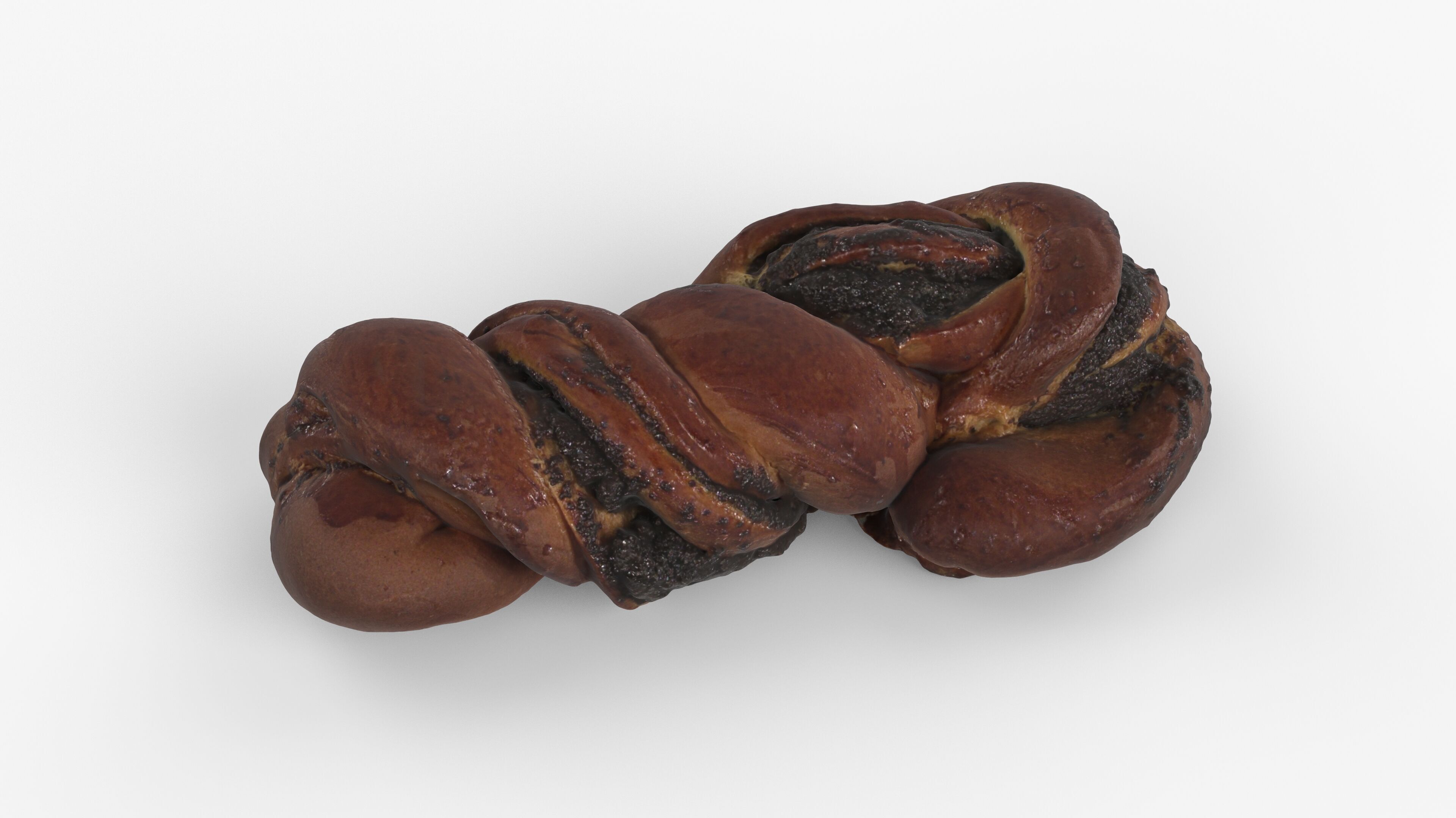 Photorealistic 3D scan of sweet poppy seed bun roll Low-poly 3D model_13