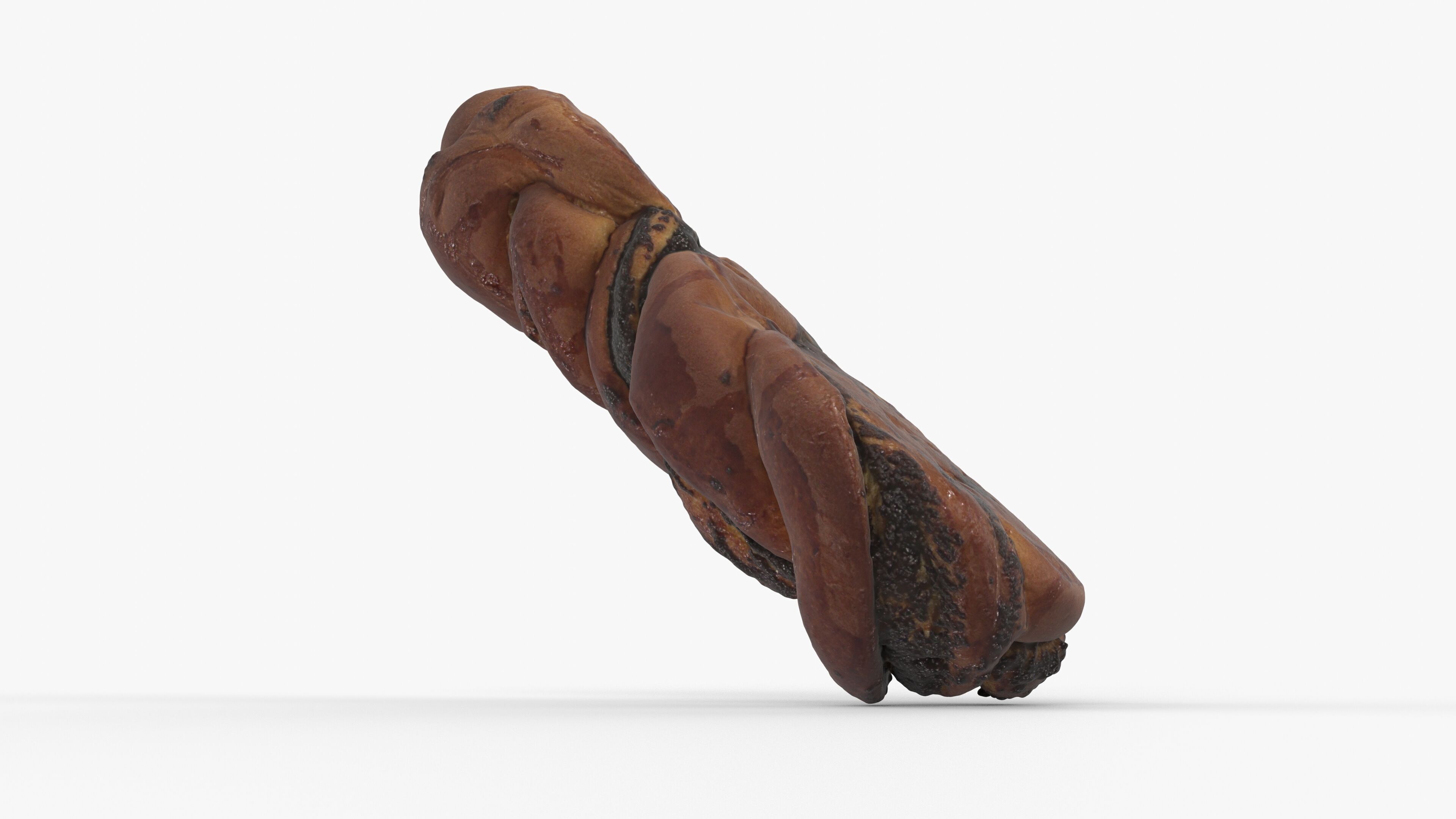 Photorealistic 3D scan of sweet poppy seed bun roll Low-poly 3D model_10