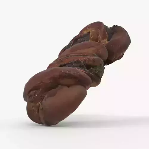Photorealistic 3D scan of sweet poppy seed bun roll Low-poly 3D model