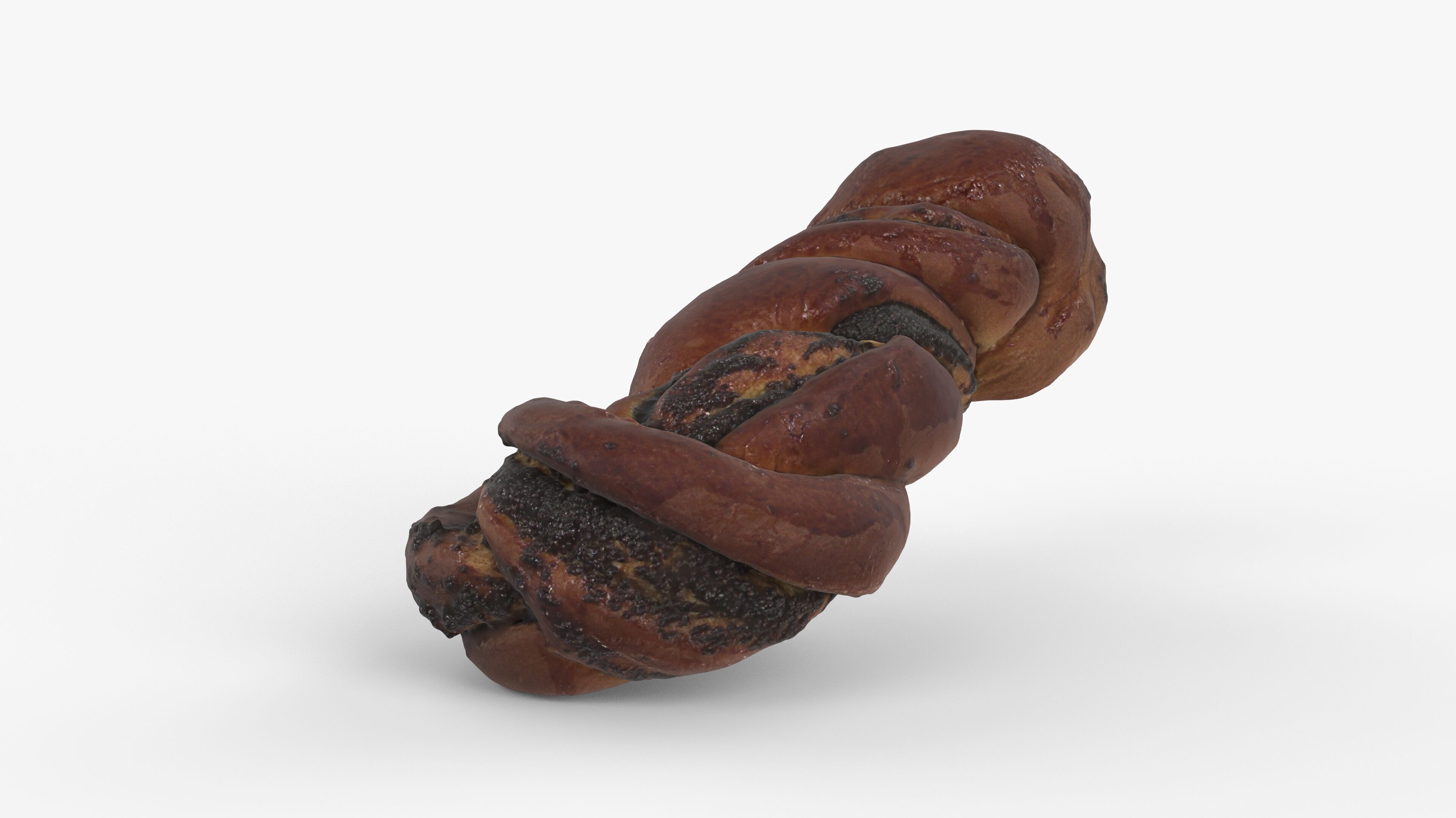Photorealistic 3D scan of sweet poppy seed bun roll Low-poly 3D model_3