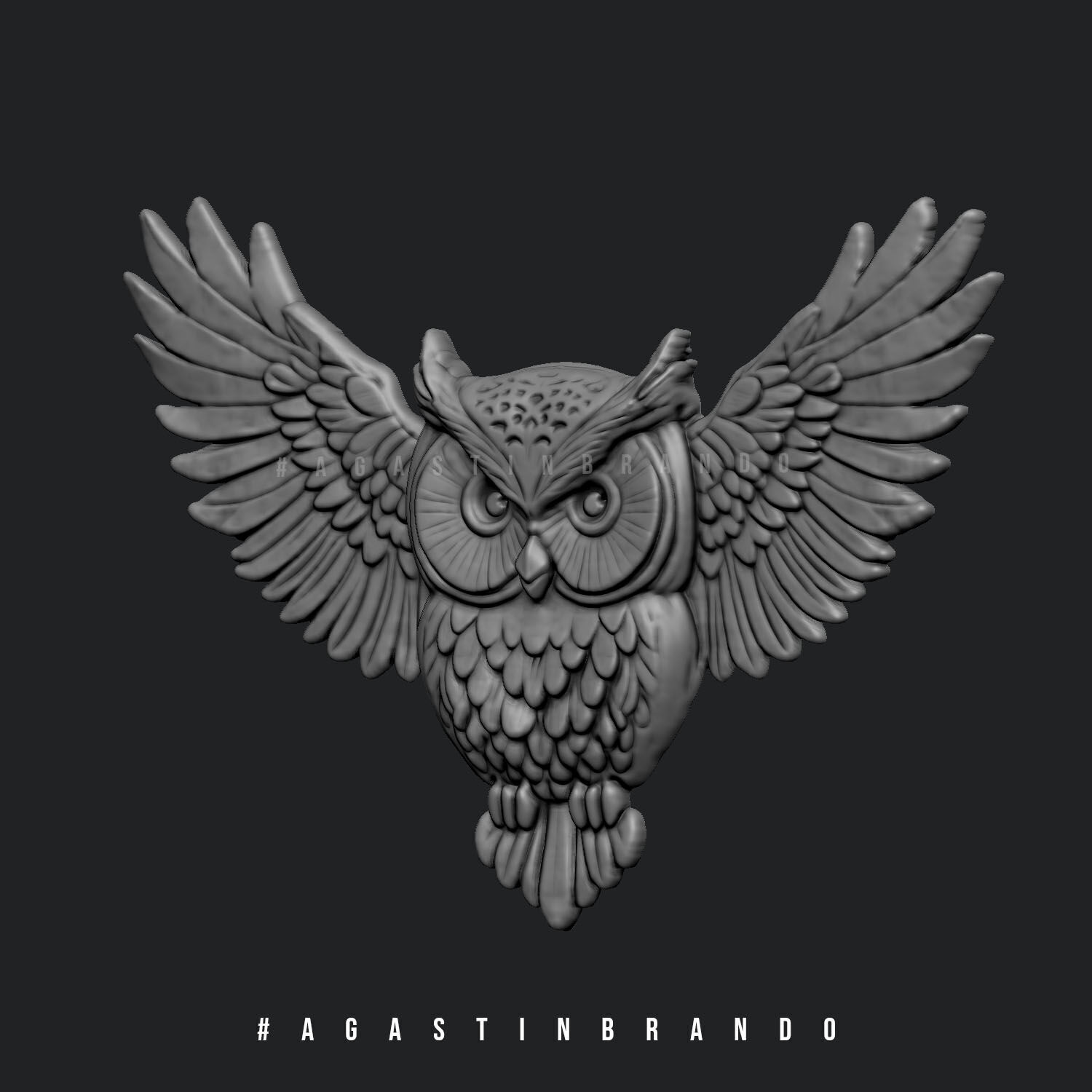 3D Owl Basrelife pendant STL 3D print model_8