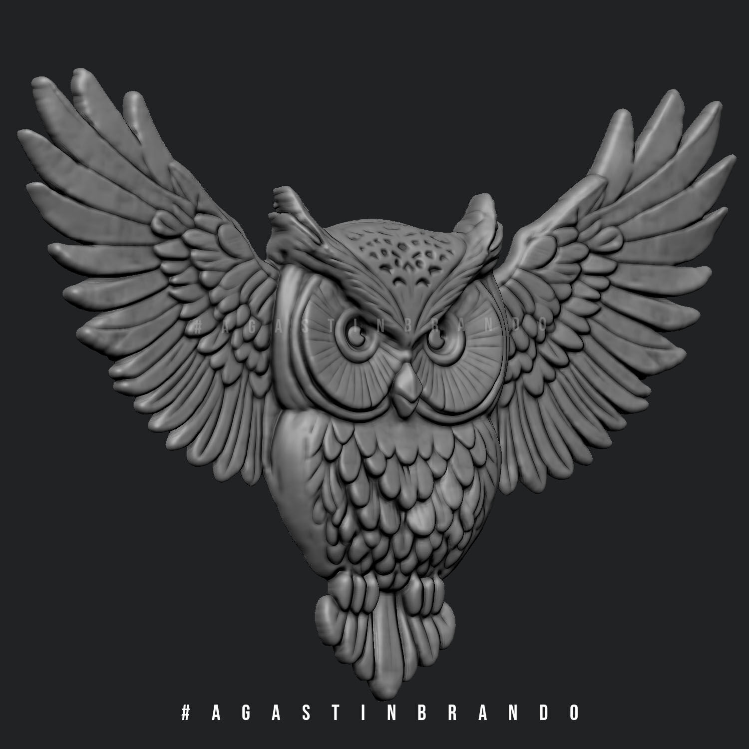 3D Owl Basrelife pendant STL 3D print model_6