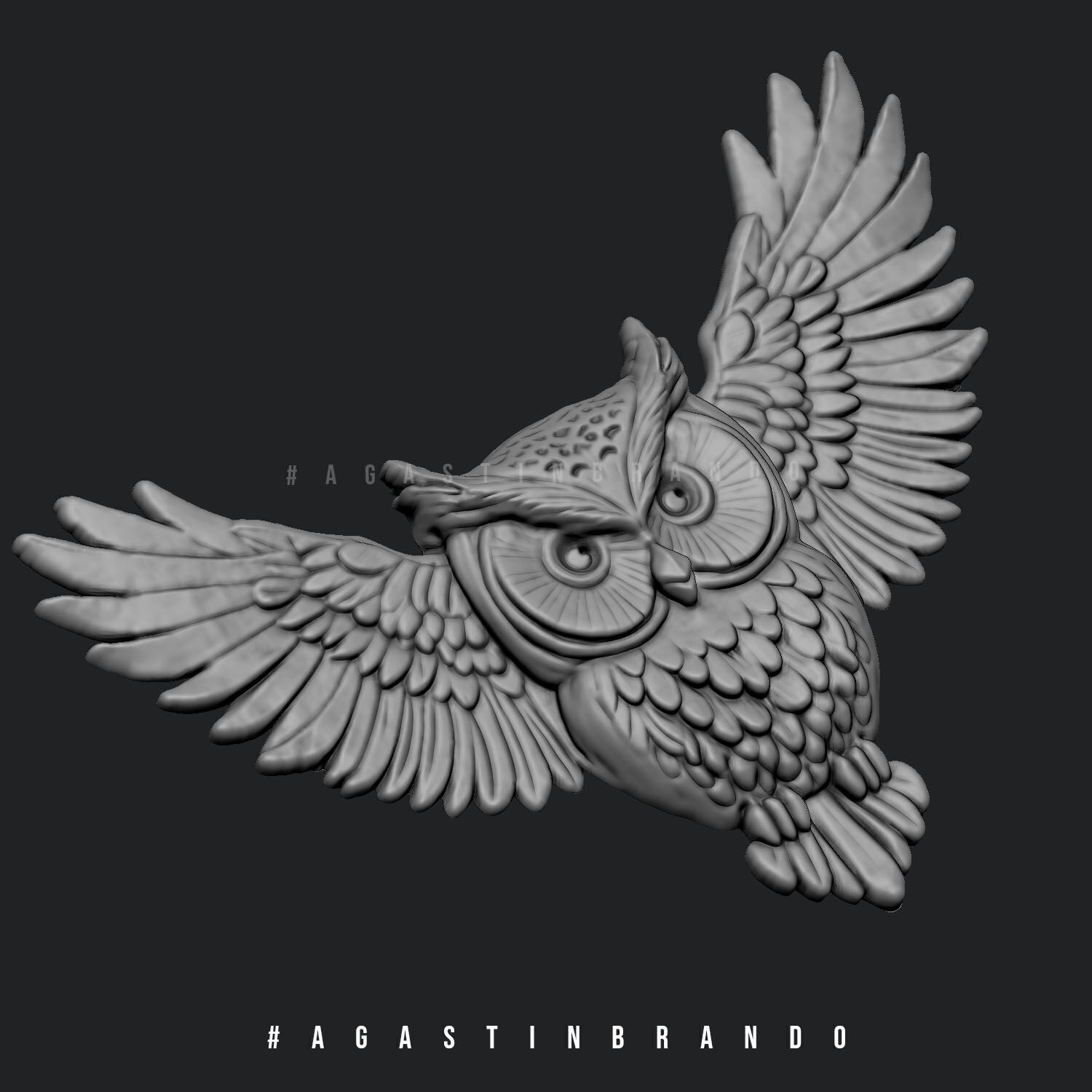 3D Owl Basrelife pendant STL 3D print model_5