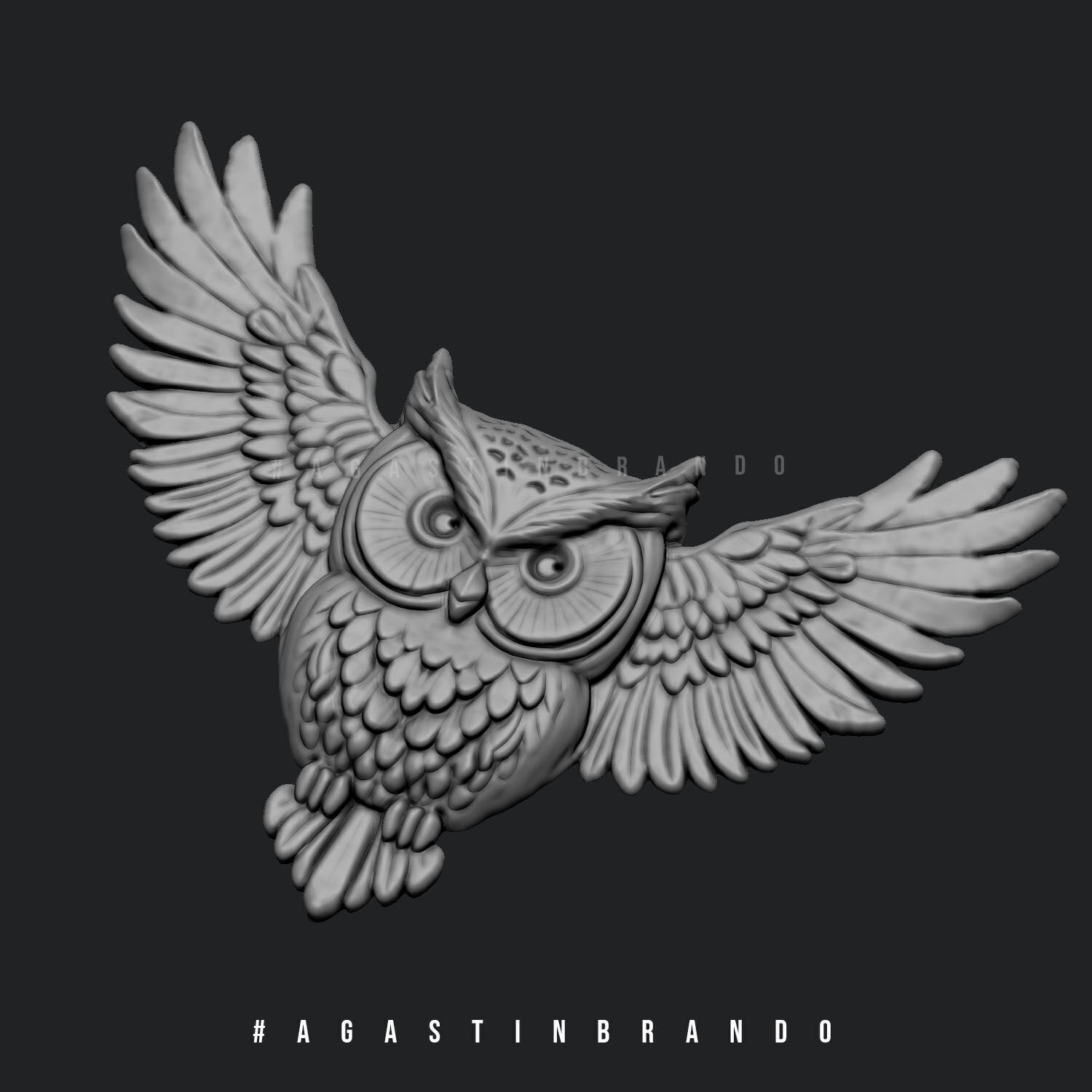 3D Owl Basrelife pendant STL 3D print model_7