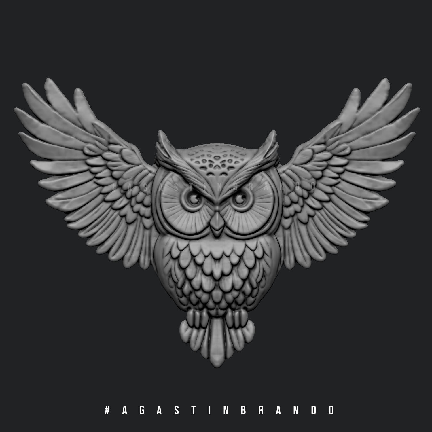 3D Owl Basrelife pendant STL 3D print model_9