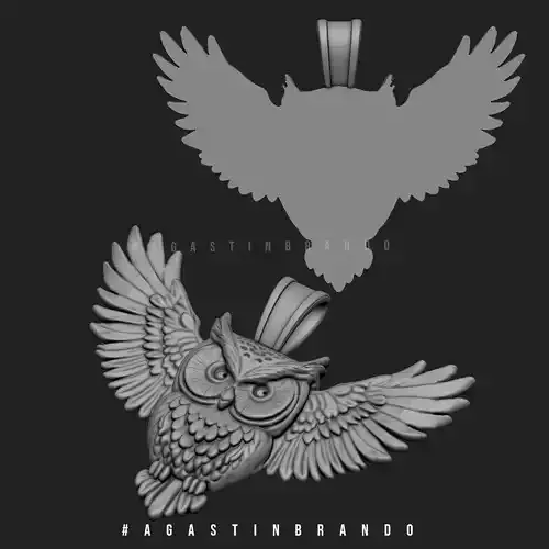 3D Owl Basrelife pendant STL