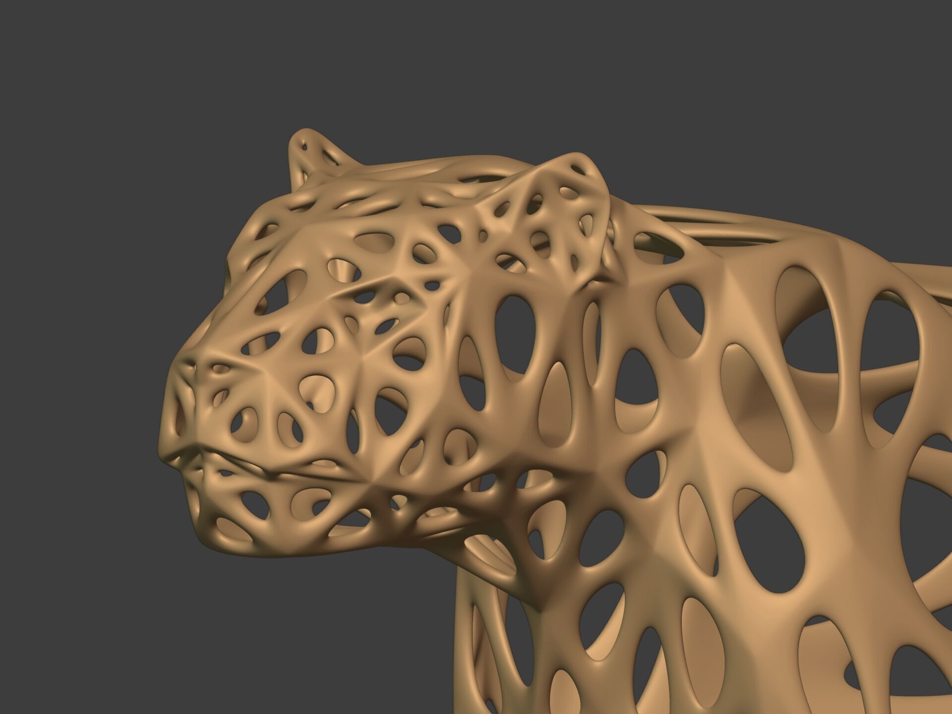 Abstract Snow Leopard Statue - Figurine 3D print model_11