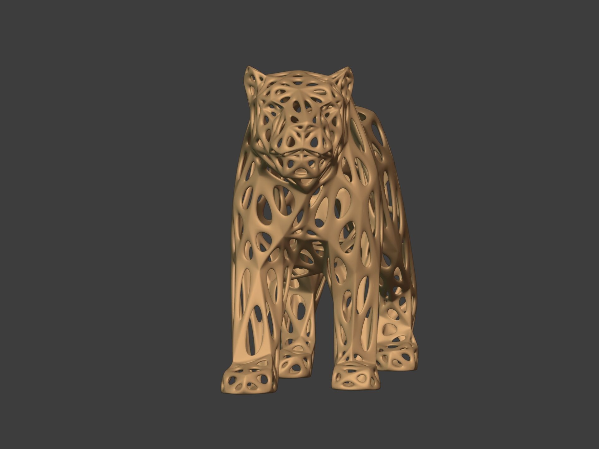 Abstract Snow Leopard Statue - Figurine 3D print model_4
