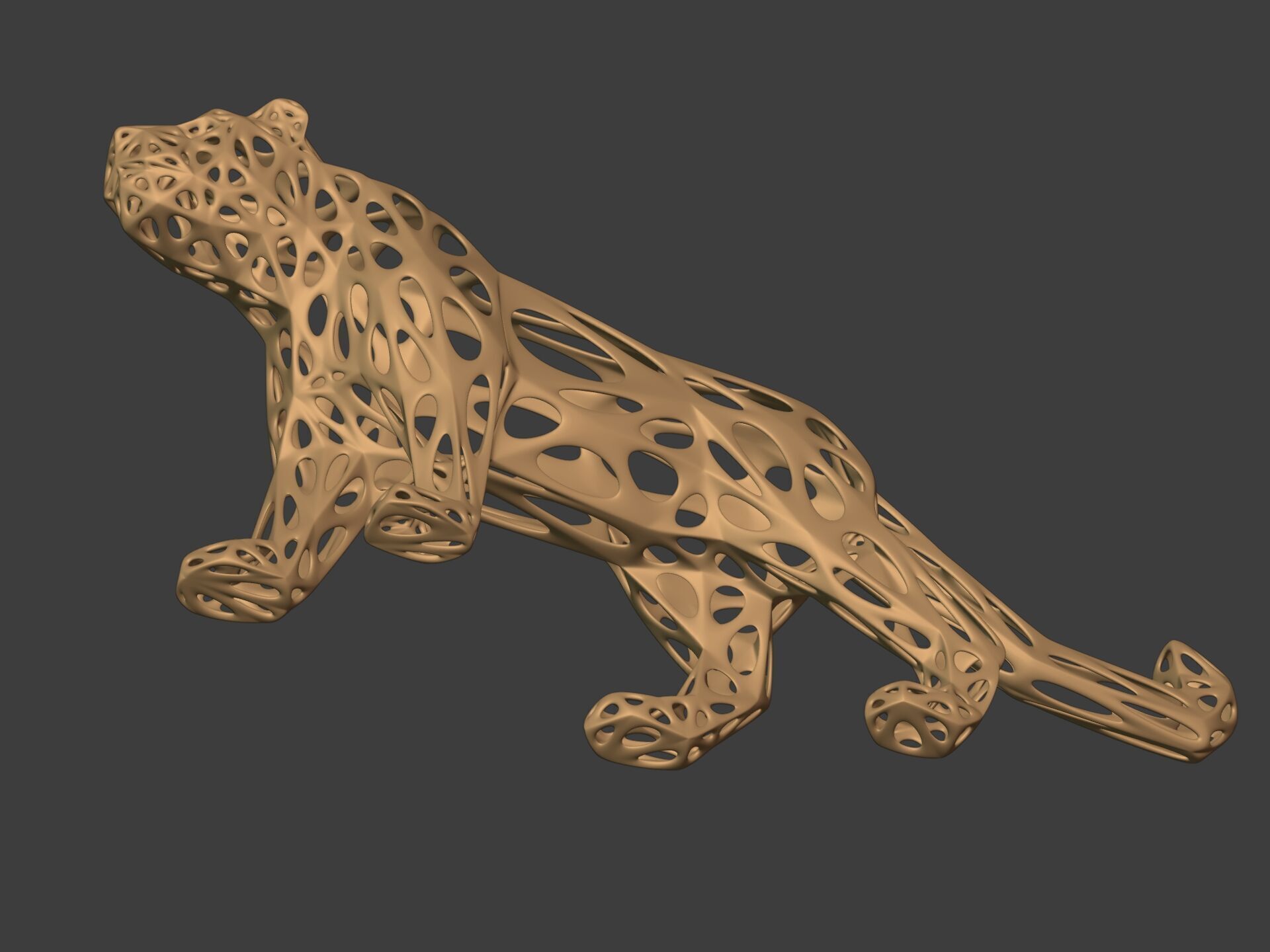 Abstract Snow Leopard Statue - Figurine 3D print model_10