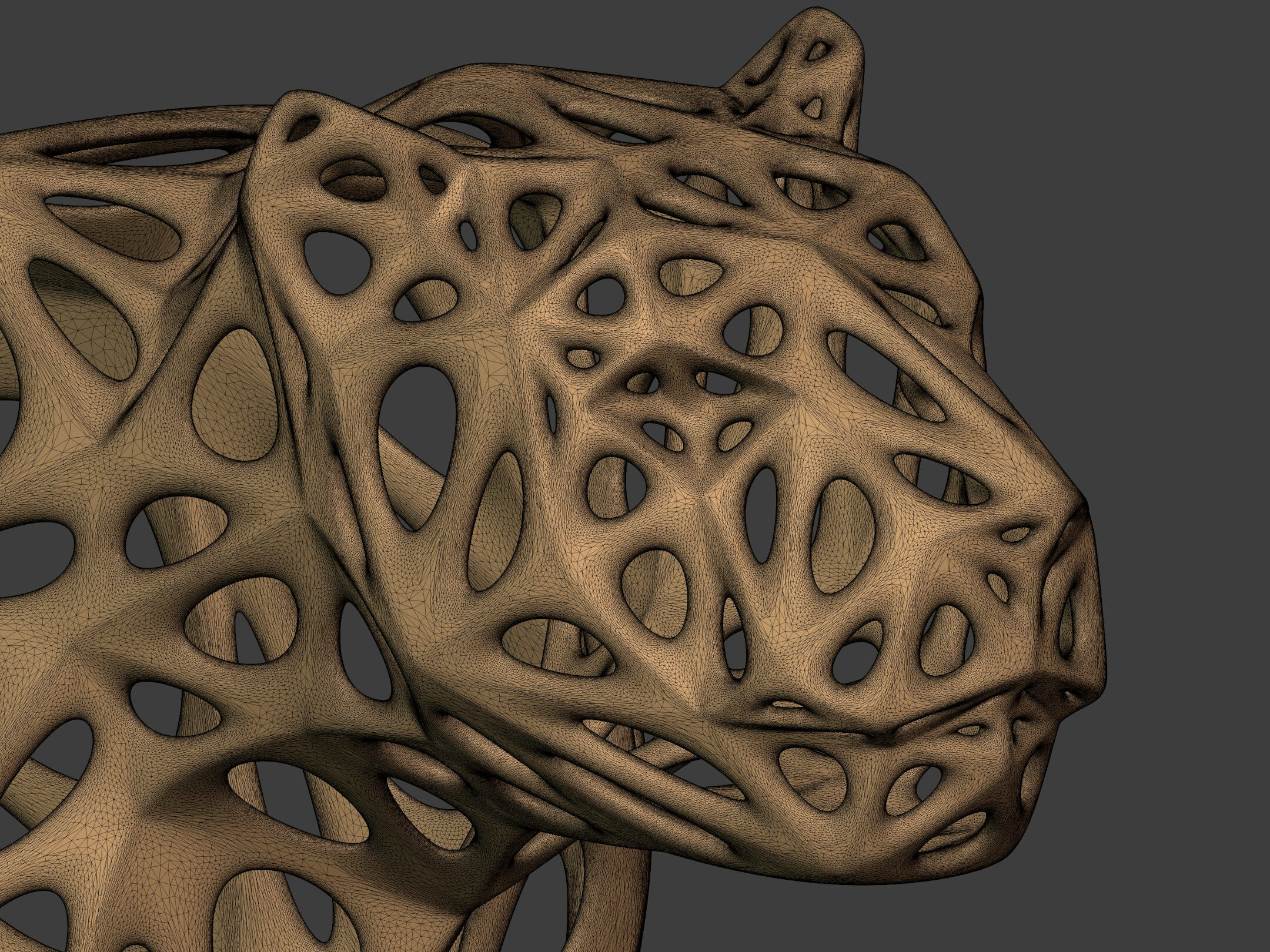 Abstract Snow Leopard Statue - Figurine 3D print model_14