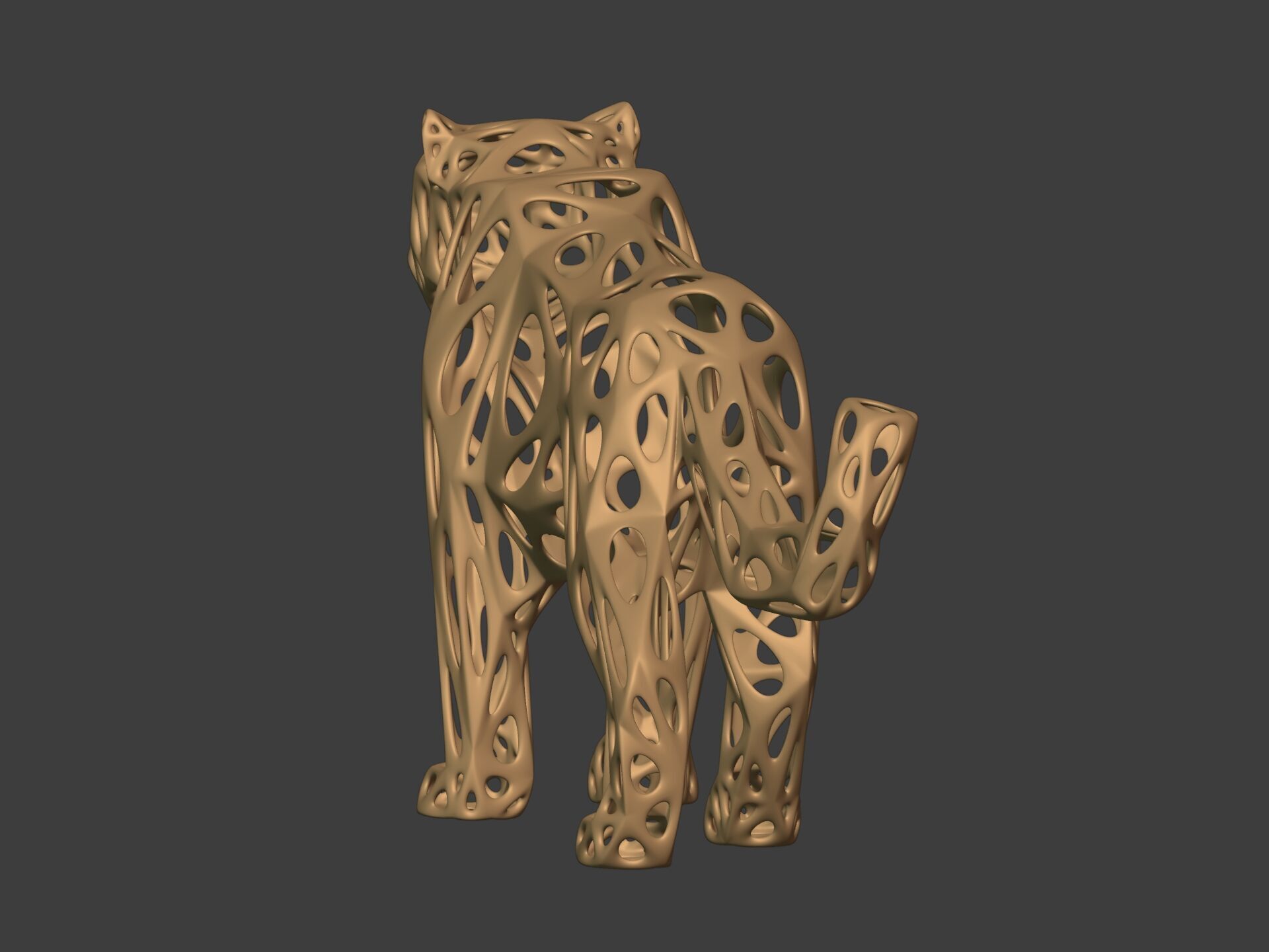 Abstract Snow Leopard Statue - Figurine 3D print model_7