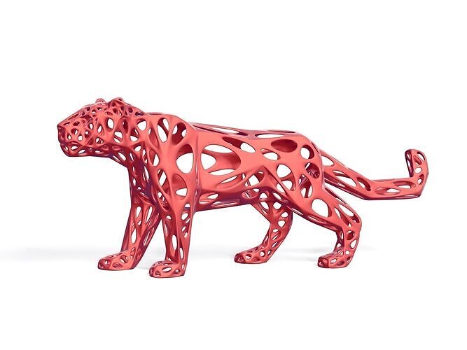 Abstract Snow Leopard Statue - Figurine 3D print model