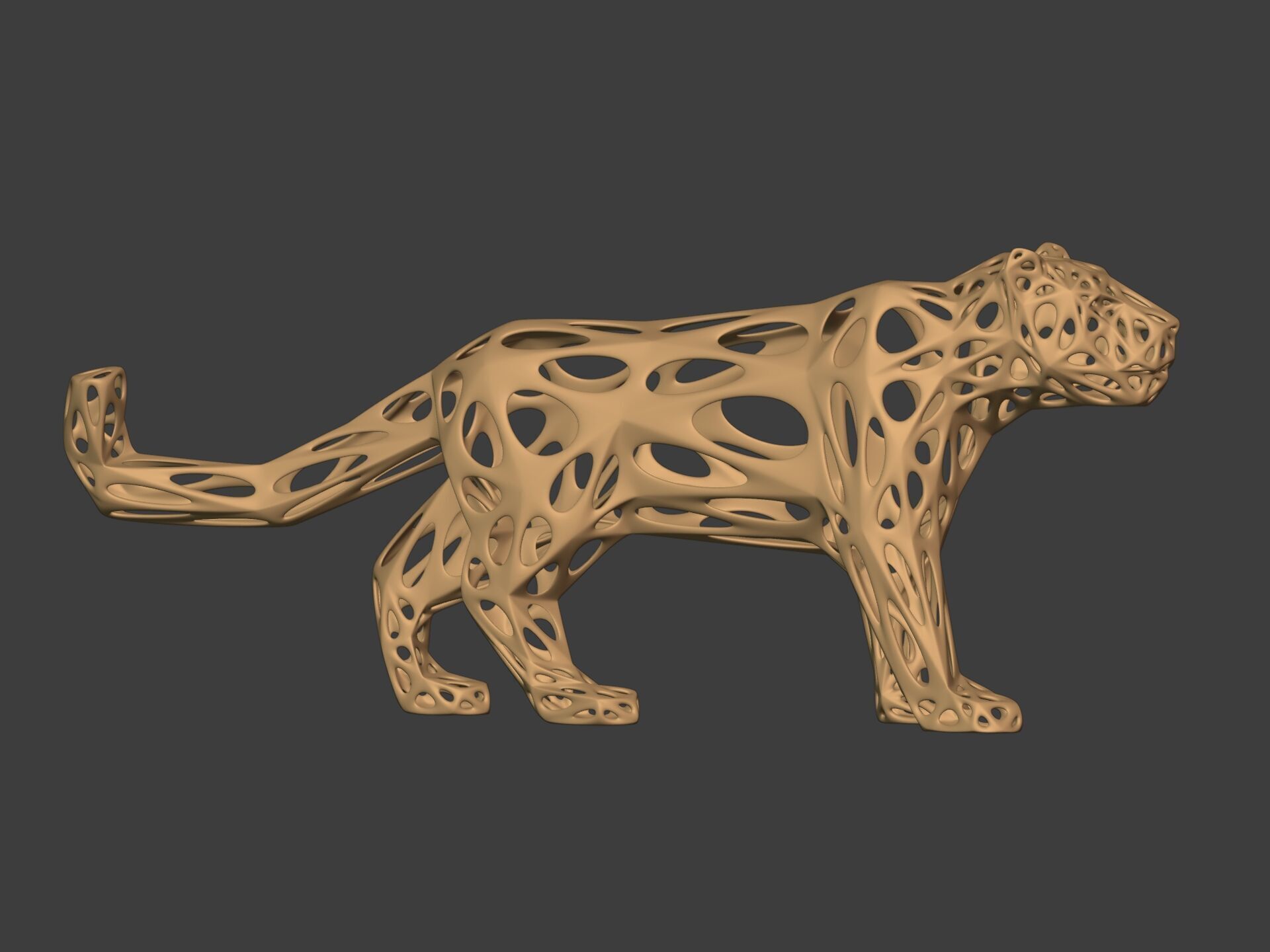 Abstract Snow Leopard Statue - Figurine 3D print model_5