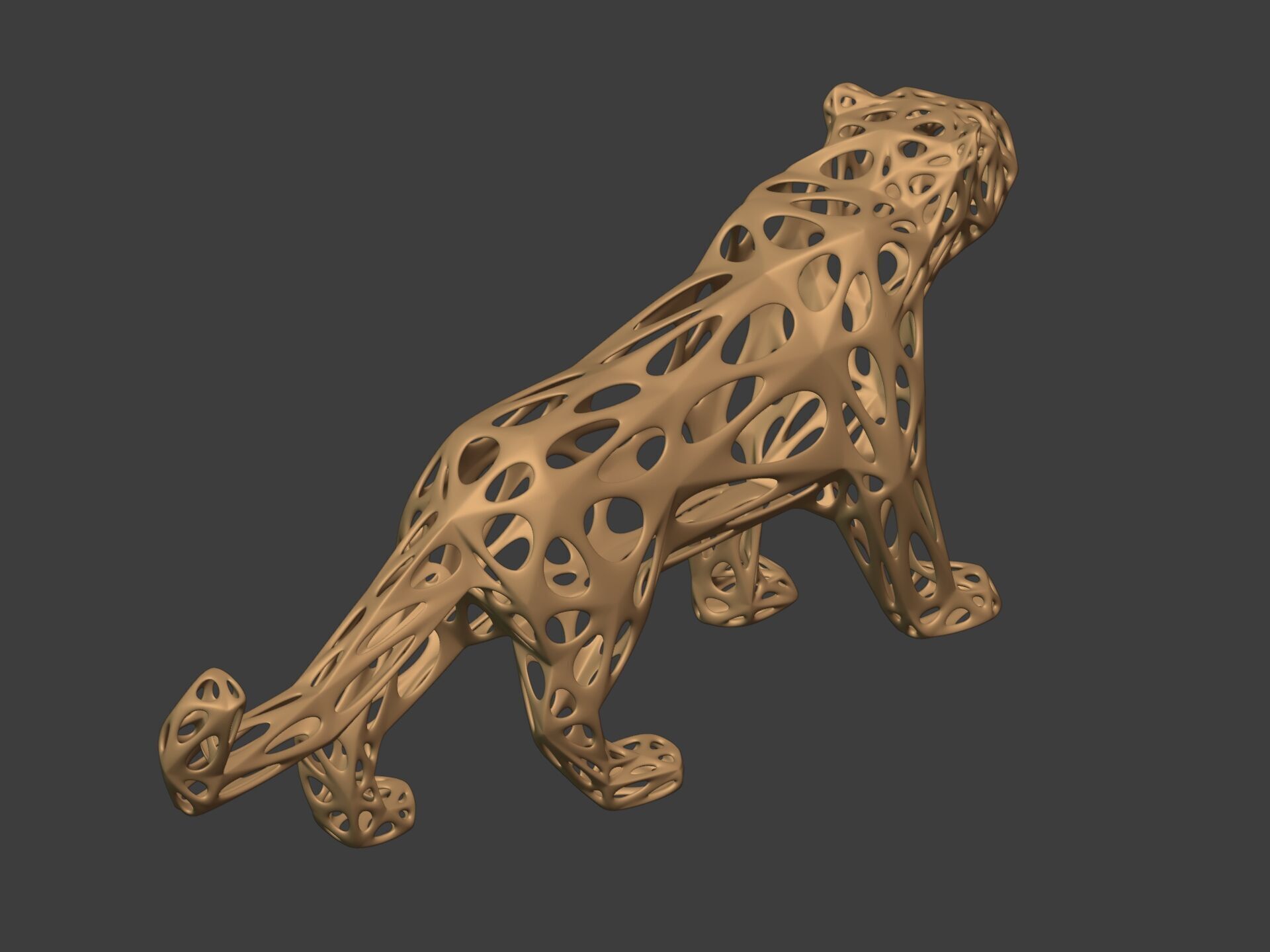 Abstract Snow Leopard Statue - Figurine 3D print model_6