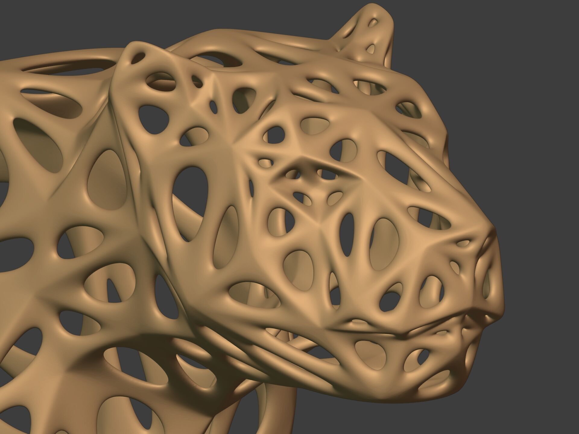 Abstract Snow Leopard Statue - Figurine 3D print model_13