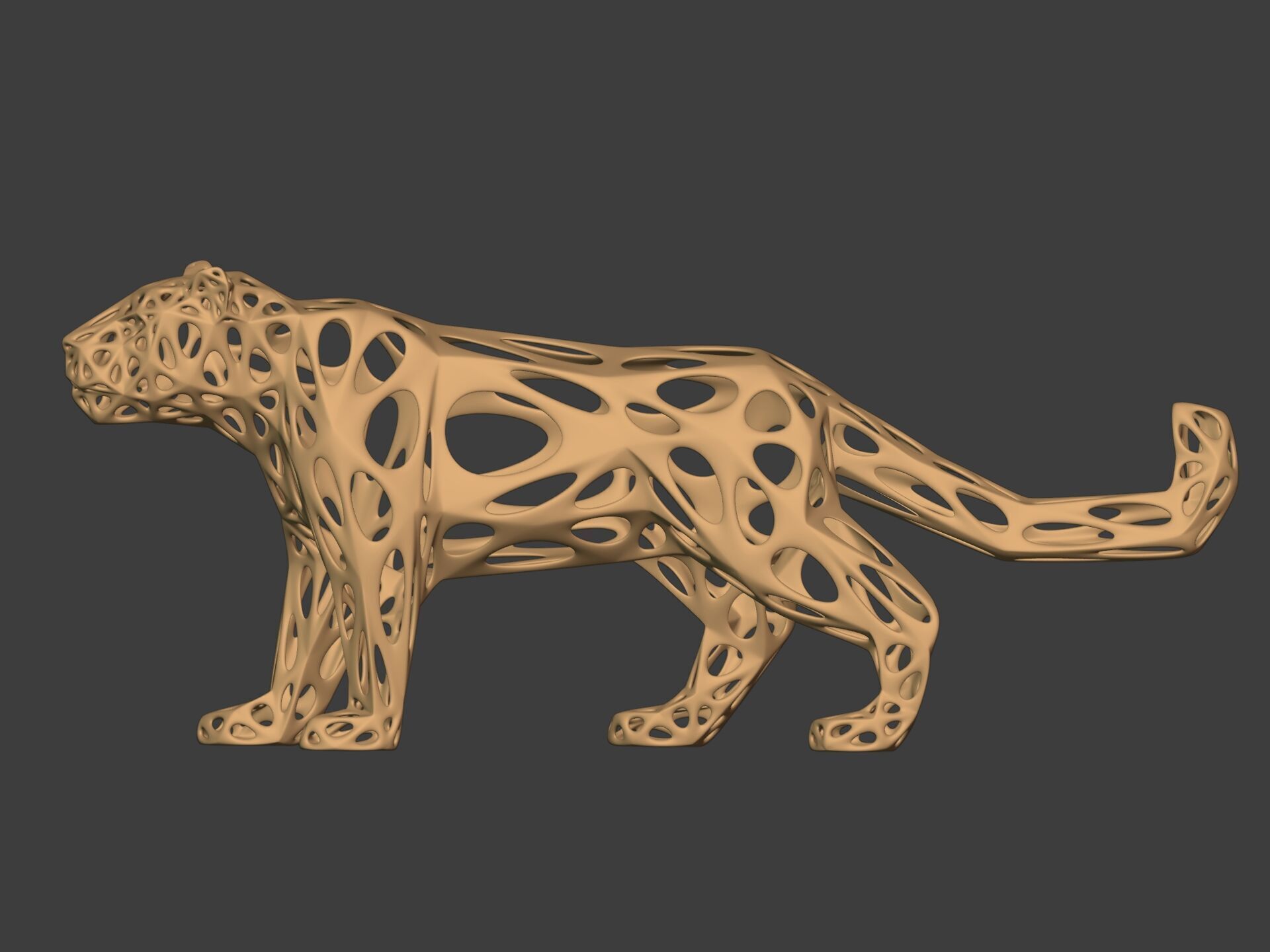 Abstract Snow Leopard Statue - Figurine 3D print model_3