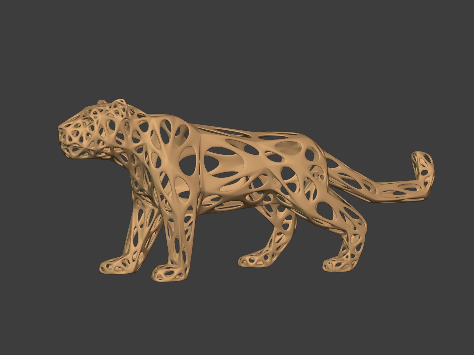 Abstract Snow Leopard Statue - Figurine 3D print model_1