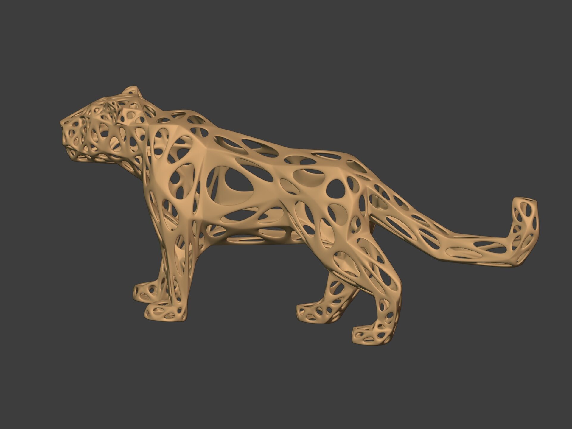 Abstract Snow Leopard Statue - Figurine 3D print model_8