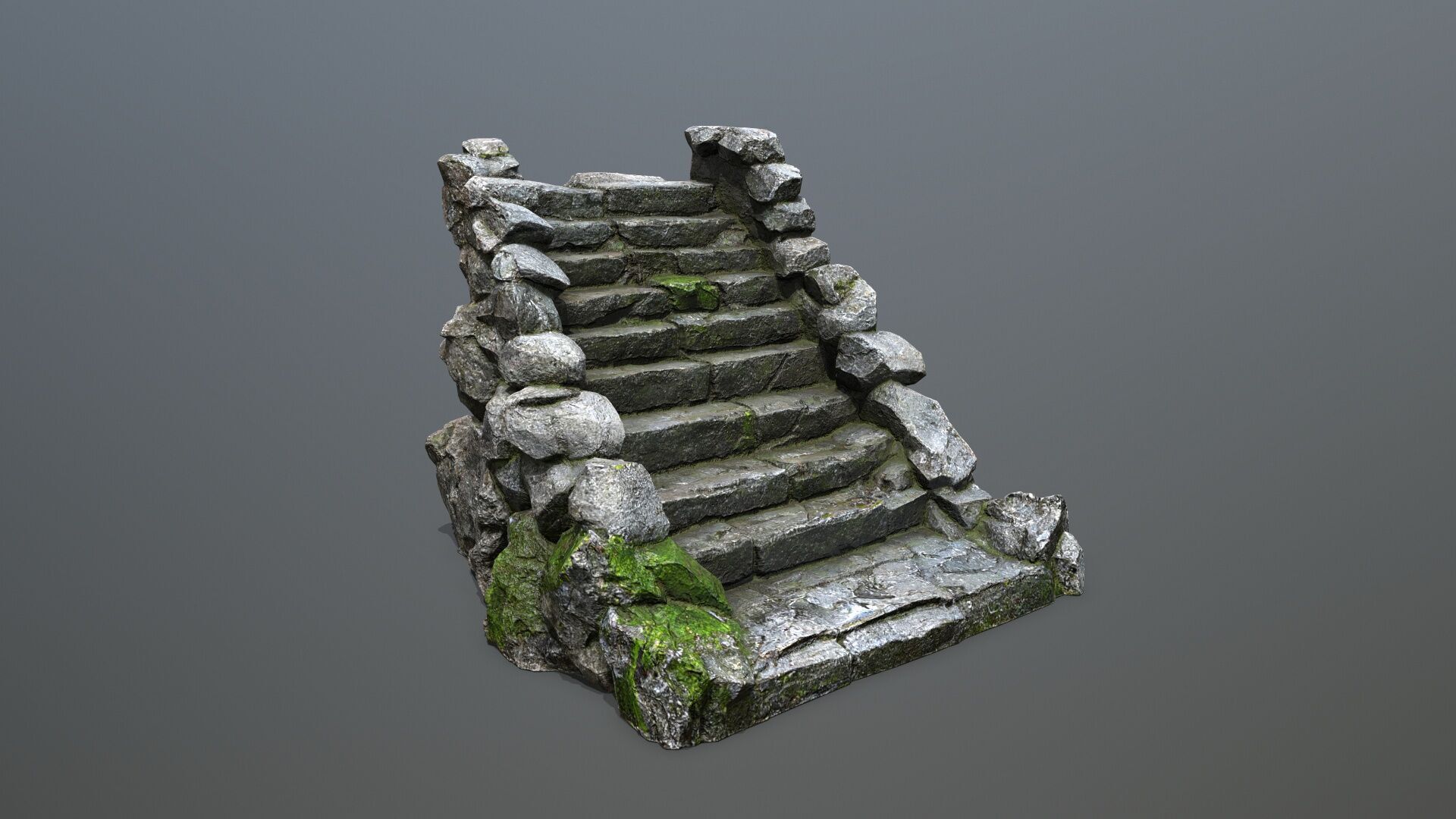 stairs Low-poly 3D model_3