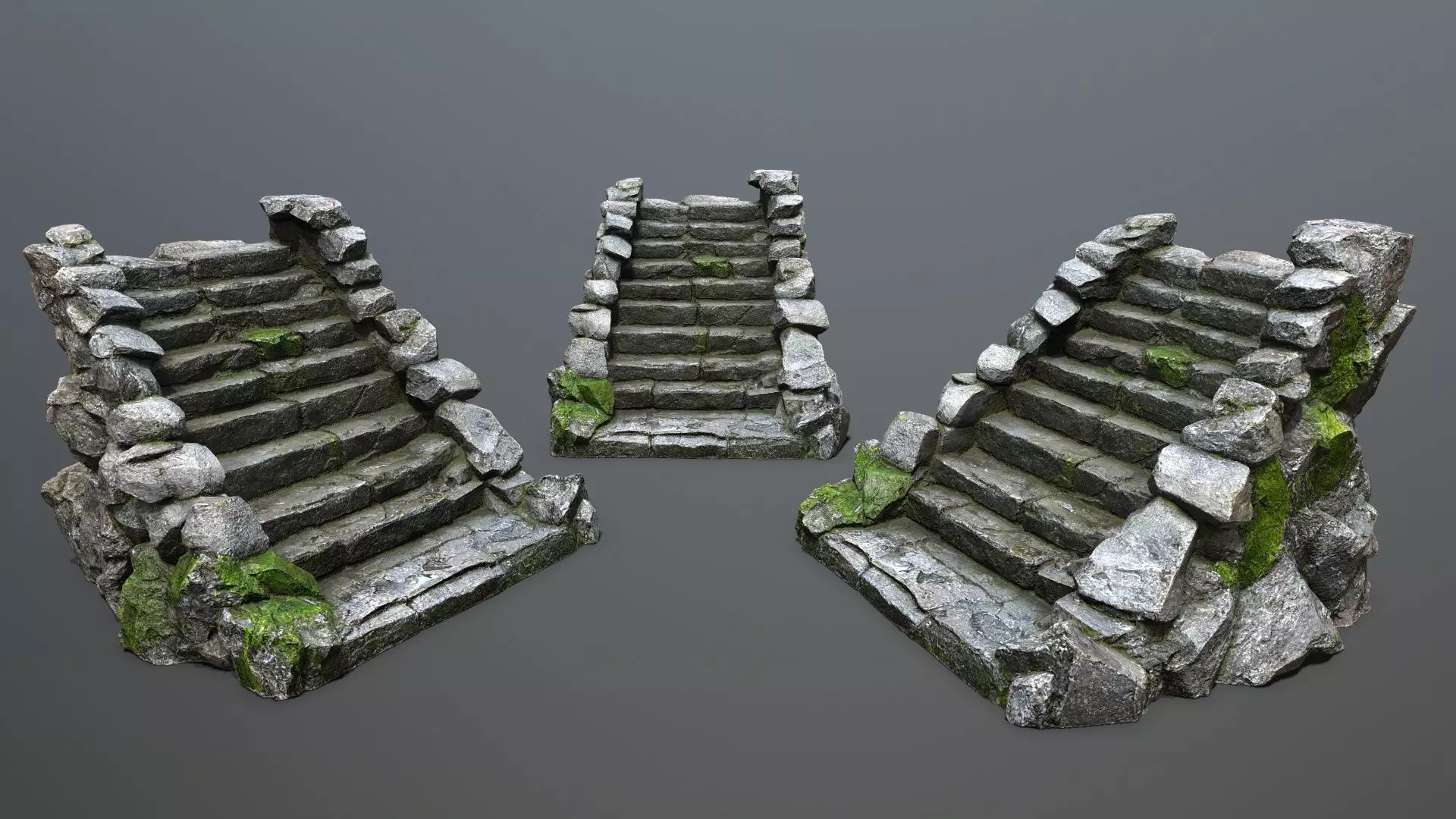 stairs Low-poly 3D model_0