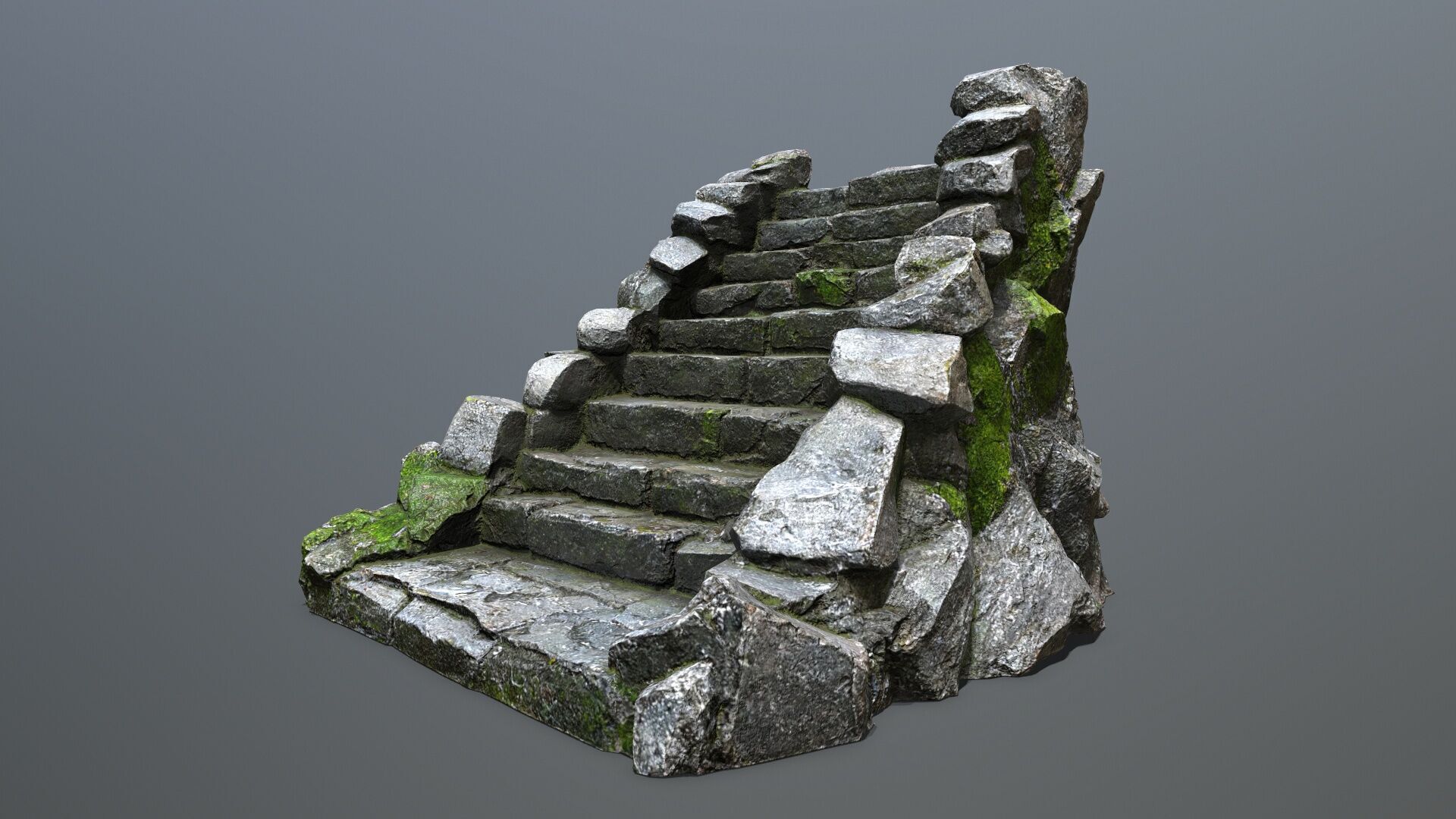stairs Low-poly 3D model_1