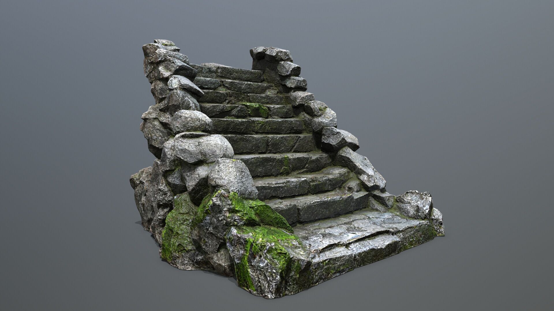 stairs Low-poly 3D model_2