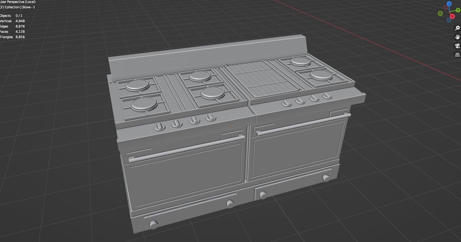 Low Poly 15 Gas Stoves Pack - Game Ready - Untextured Low-poly 3D model_33