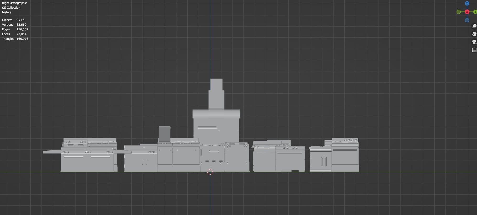 Low Poly 15 Gas Stoves Pack - Game Ready - Untextured Low-poly 3D model_21