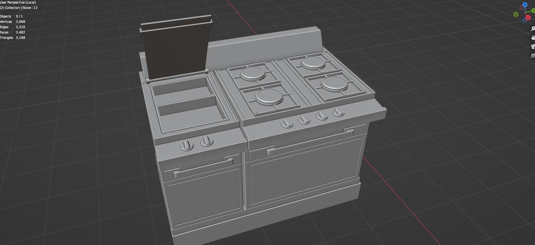 Low Poly 15 Gas Stoves Pack - Game Ready - Untextured Low-poly 3D model_36