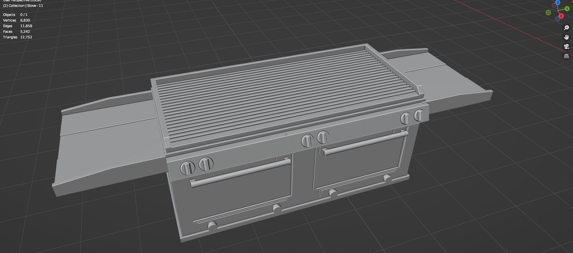 Low Poly 15 Gas Stoves Pack - Game Ready - Untextured Low-poly 3D model_35