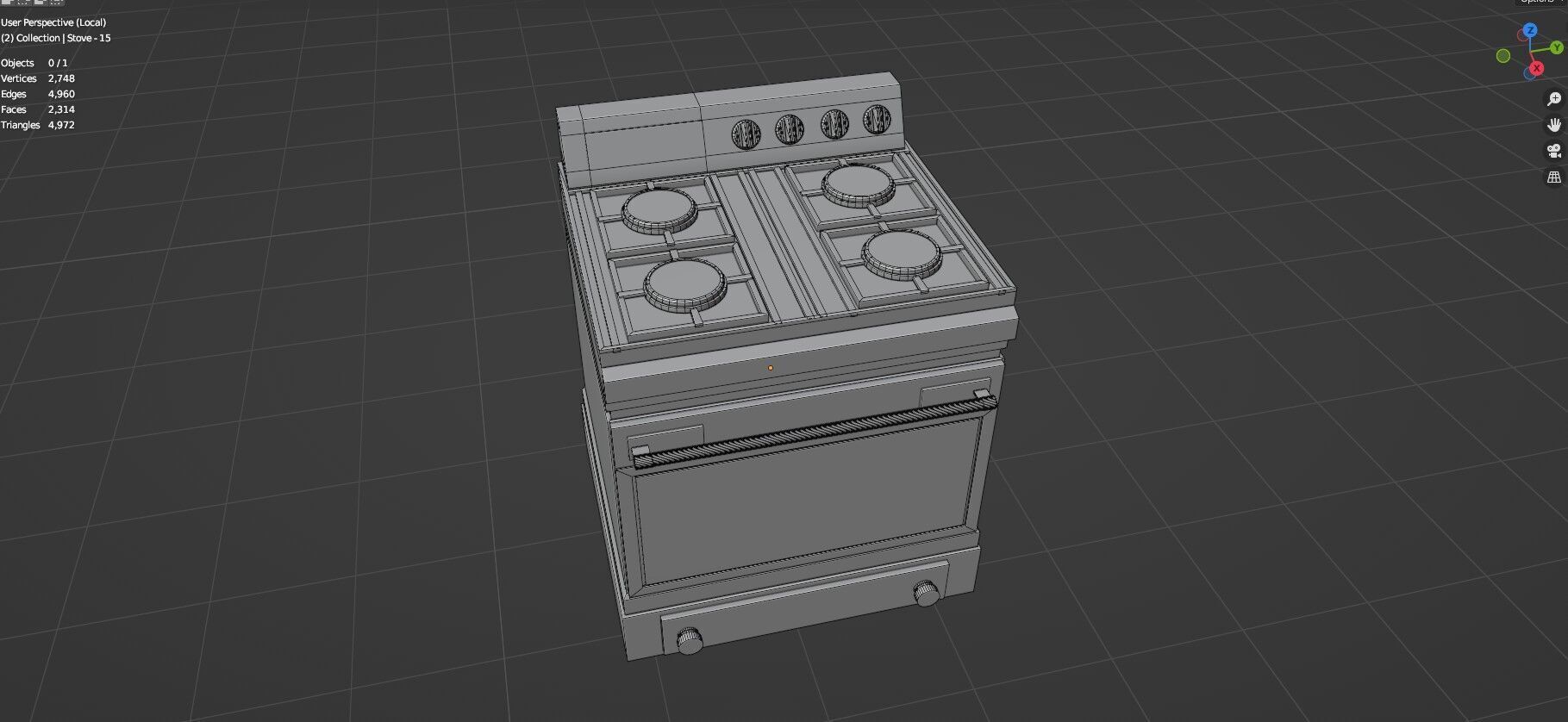 Low Poly 15 Gas Stoves Pack - Game Ready - Untextured Low-poly 3D model_12