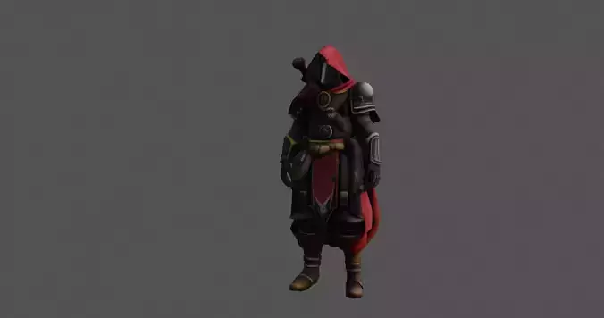 Hooded Rogue Assassin Fantasy Character 3D Model 3D model