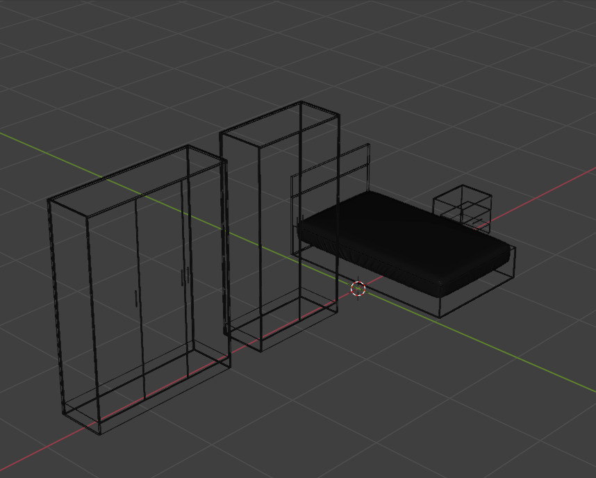 Furniture set Low-poly 3D model_7