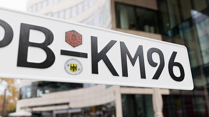 German Number Plate Low-poly 3D model 5